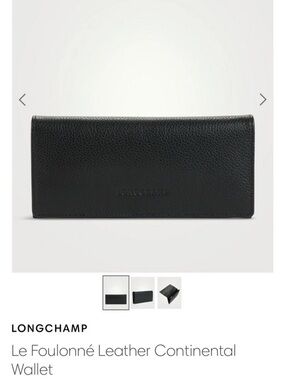 Longchamp Black Le Foulonné Continental Card Wallet